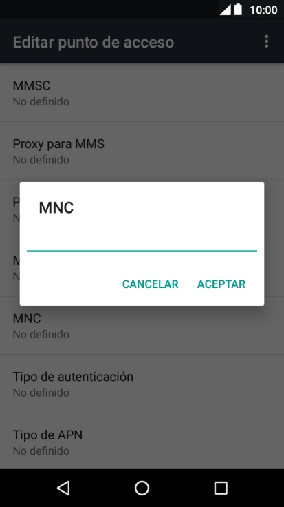Introduce 01 y pulsa ACEPTAR.