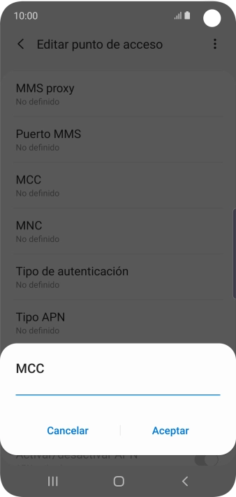 Introduce 214 y pulsa Aceptar.