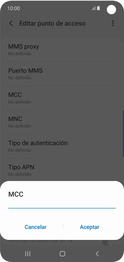 Introduce 214 y pulsa Aceptar.