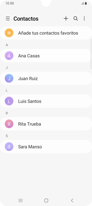 Pulsa el icono de nuevo contacto.