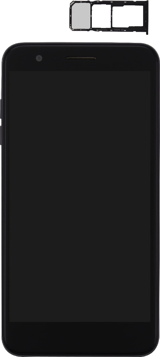 Gira la tarjeta SIM de modo que la esquina biselada de la tarjeta coincida con la esquina biselada de su contenedor. A continuación insértala en el contenedor.