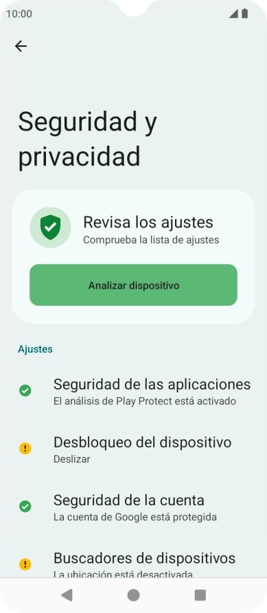 Pulsa Desbloqueo del dispositivo.