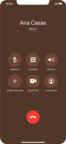 Pulsa el icono de finalizar llamadas para colgar.