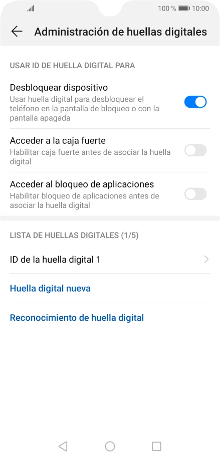 Pulsa el indicador junto al ajuste deseado para activarlo o desactivarlo.