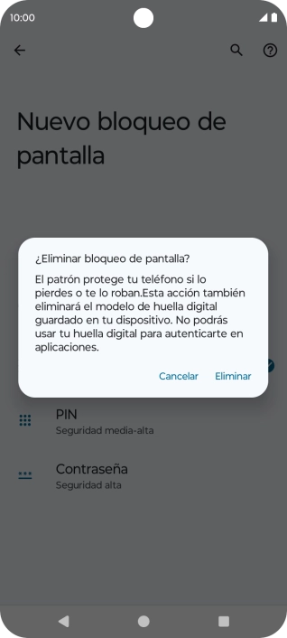 Pulsa Eliminar.