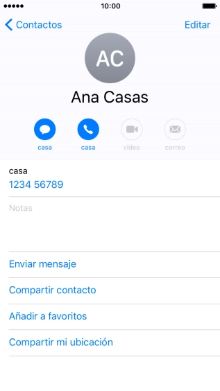 Pulsa la tecla de inicio para terminar y regresar a la pantalla de inicio.