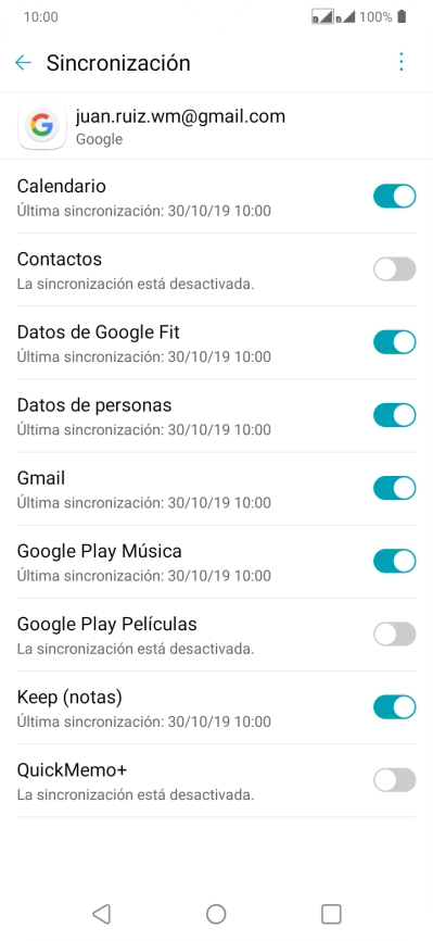 Pulsa el indicador junto a 