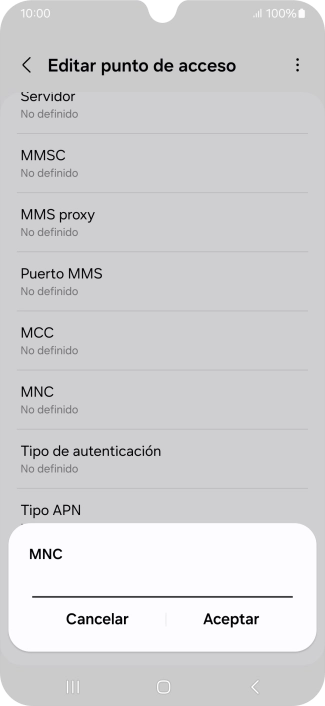 Introduce 01 y pulsa Aceptar.