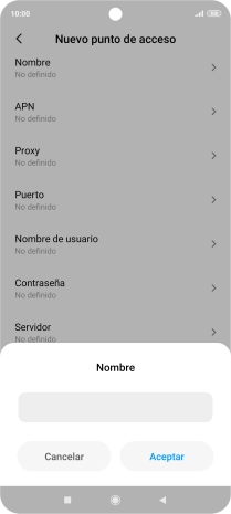 Introduce Vodafone Internet y pulsa Aceptar.