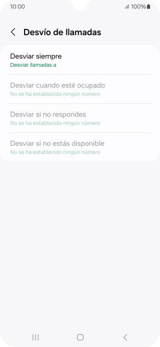 Pulsa el tipo de desvío deseado.