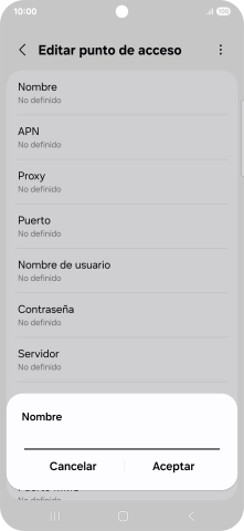 Introduce Vodafone Internet y pulsa Aceptar.