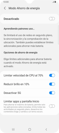 Pulsa el indicador junto a los ajustes deseados.