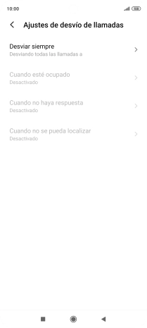 Pulsa el tipo de desvío deseado.