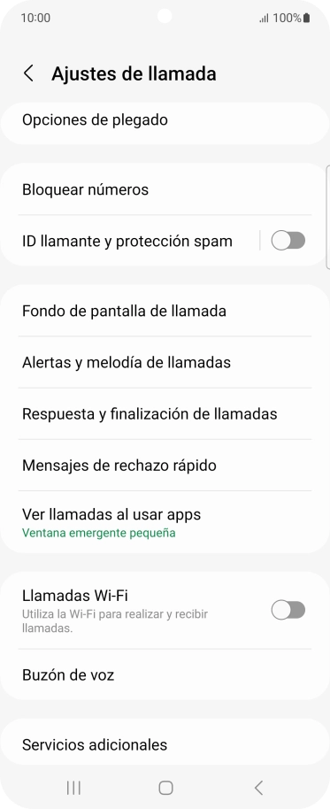 Pulsa Servicios adicionales.