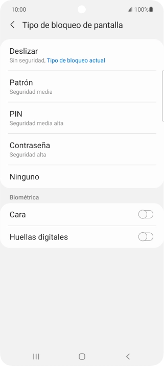 Pulsa Huellas digitales.