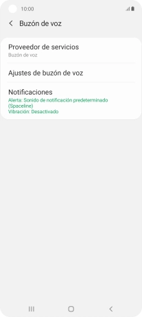 Pulsa Ajustes de buzón de voz.