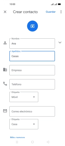 Pulsa Teléfono e introduce el número de teléfono deseado.