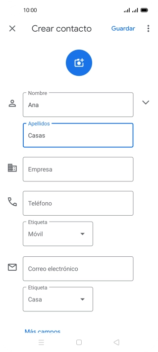 Pulsa Teléfono e introduce el número de teléfono deseado.