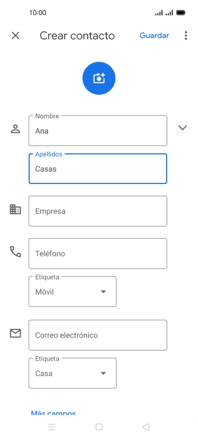 Pulsa Teléfono e introduce el número de teléfono deseado.