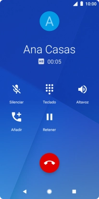 Pulsa el icono de finalizar llamada.