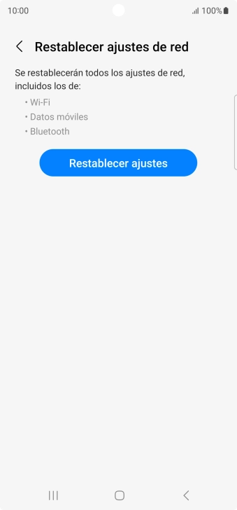 Pulsa Restablecer ajustes.