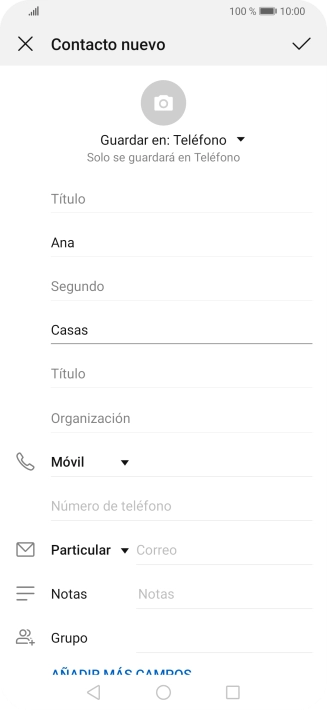 Pulsa Número de teléfono e introduce el número de teléfono deseado.