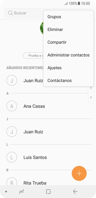 Pulsa Administrar contactos.