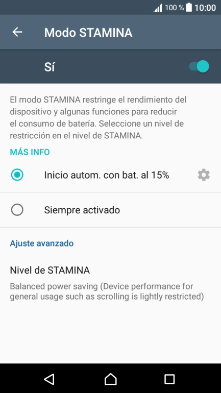 Pulsa el ajuste deseado.