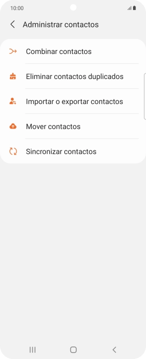 Pulsa Importar o exportar contactos.