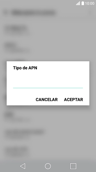 Introduce default y pulsa ACEPTAR.