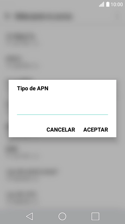 Introduce default y pulsa ACEPTAR.