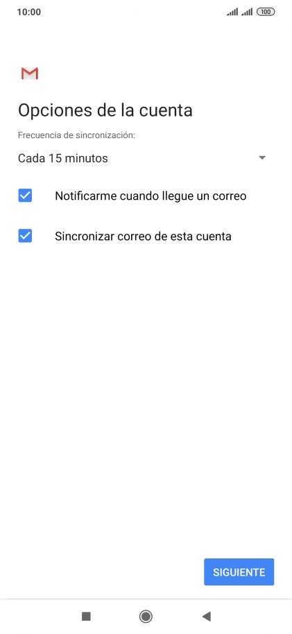 Si aparece en la pantalla esta imagen, tu cuenta de correo electrónico ha sido reconocida y configurada automáticamente. Sigue las indicaciones de la pantalla para introducir más información y terminar la configuración.