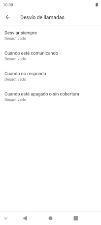 Pulsa el tipo de desvío deseado.