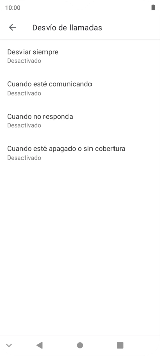 Pulsa el tipo de desvío deseado.