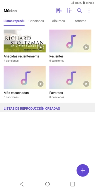 Pulsa una categoría y desplázate al archivo de música deseado.