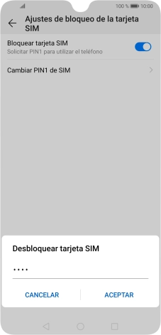 Introduce tu código PIN y pulsa ACEPTAR.