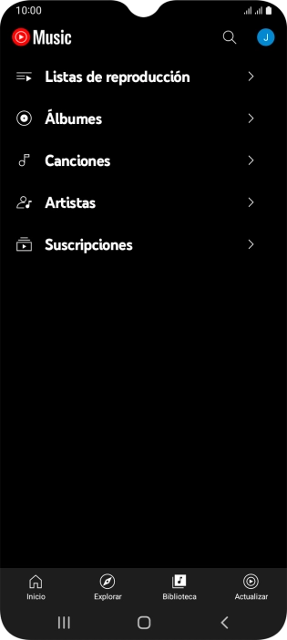 Pulsa una categoría y desplázate al archivo de música deseado.