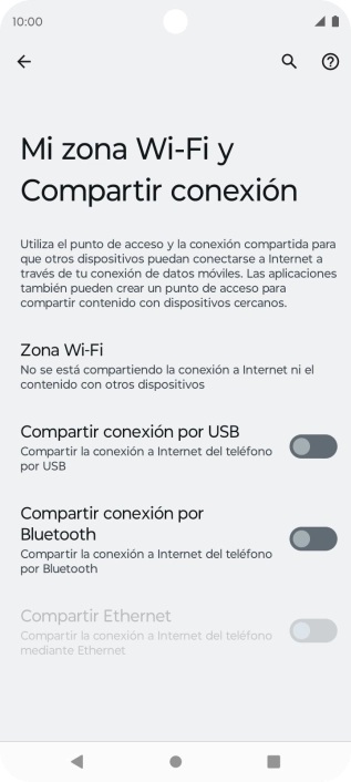 Pulsa Zona Wi-Fi.