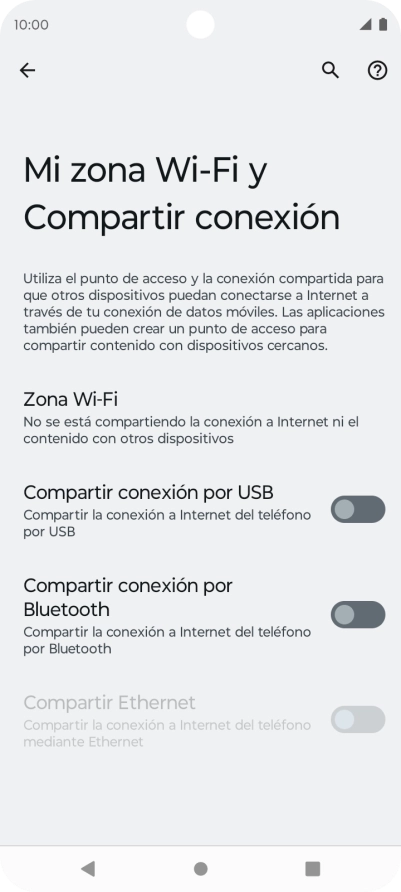 Pulsa Zona Wi-Fi.