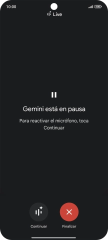 Para retomar la conversación, pulsa Continuar.