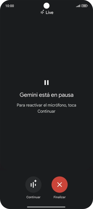 Para retomar la conversación, pulsa Continuar.