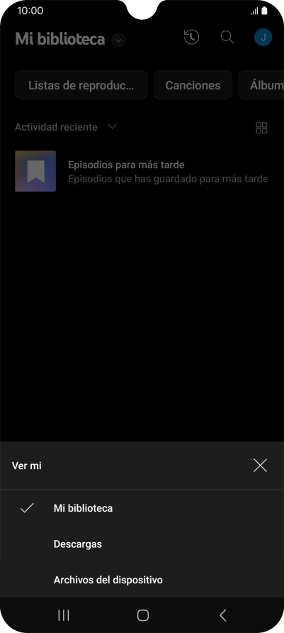 Pulsa una categoría y desplázate al archivo de música deseado.