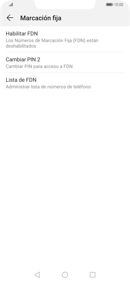 Pulsa Habilitar FDN.