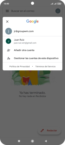 Pulsa la cuenta de correo electrónico deseada.