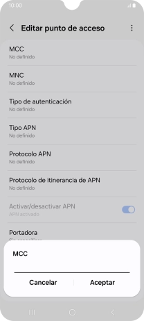 Introduce 214 y pulsa Aceptar.