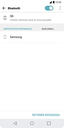 Pulsa el dispositivo Bluetooth deseado y sigue las indicaciones de la pantalla para vincular el dispositivo al teléfono.