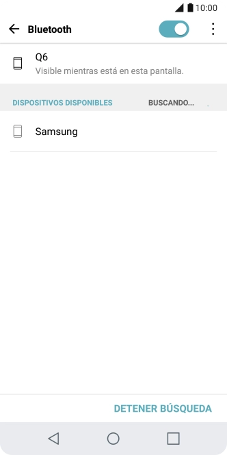 Pulsa el dispositivo Bluetooth deseado y sigue las indicaciones de la pantalla para vincular el dispositivo al teléfono.