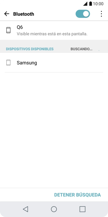 Pulsa el dispositivo Bluetooth deseado y sigue las indicaciones de la pantalla para vincular el dispositivo al teléfono.