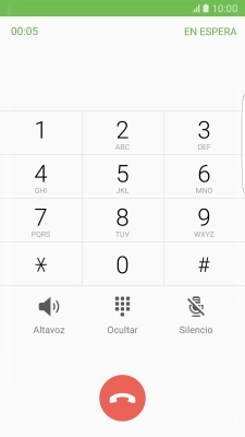 Pulsa el icono de finalizar llamada.