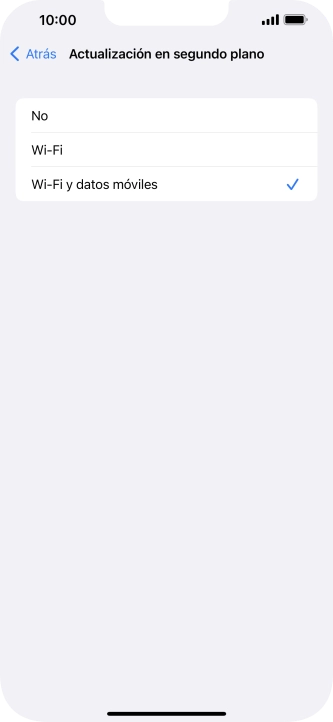 Para desactivar la actualización de apps en ejecución, pulsa No.